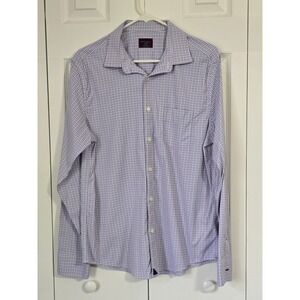 UNTUCKit Dalton Slim Fit Performance Shirt Mens Large Pink Blue Check 31101